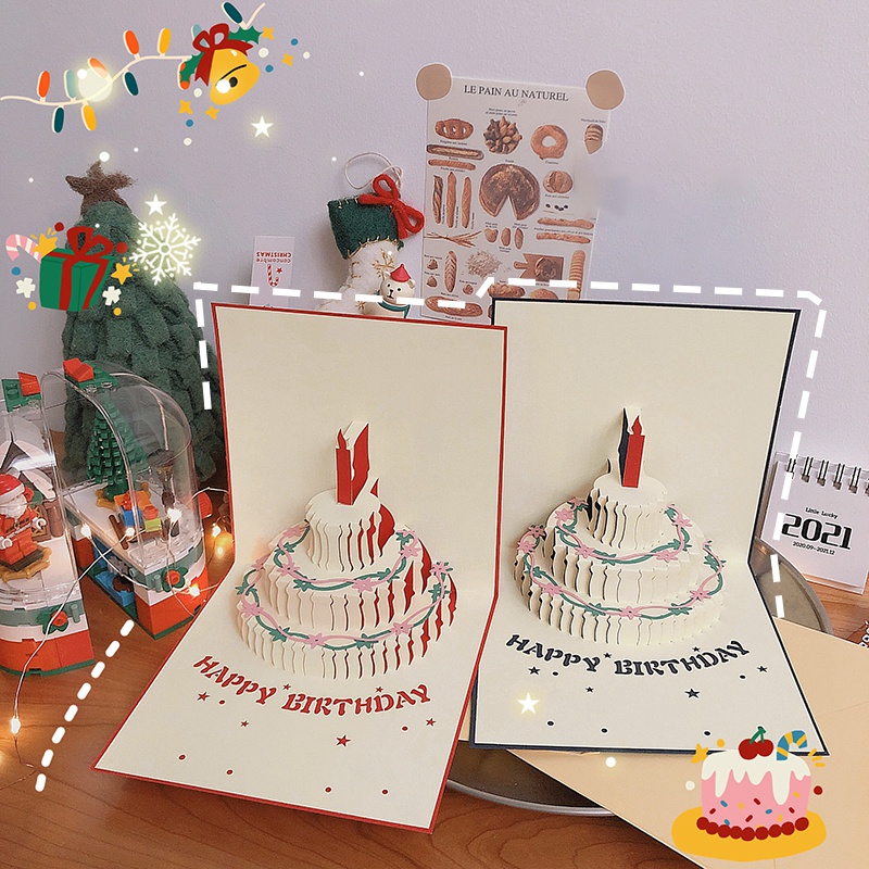 ภาพหน้าปกสินค้า3D Birthday Greeting Cards Creative Gift Cards