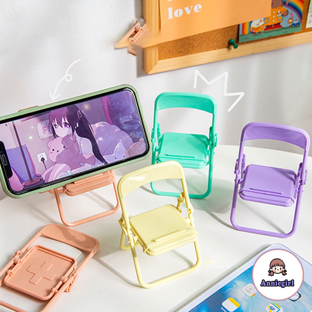 สากล-เสนอมา-ที่วางโทรศัพท์พับได้รูปทรงเก้าอี้น่ารักสำหรับ-iphone-ipad-มาการองสี-xiaomi-huawei-samsung