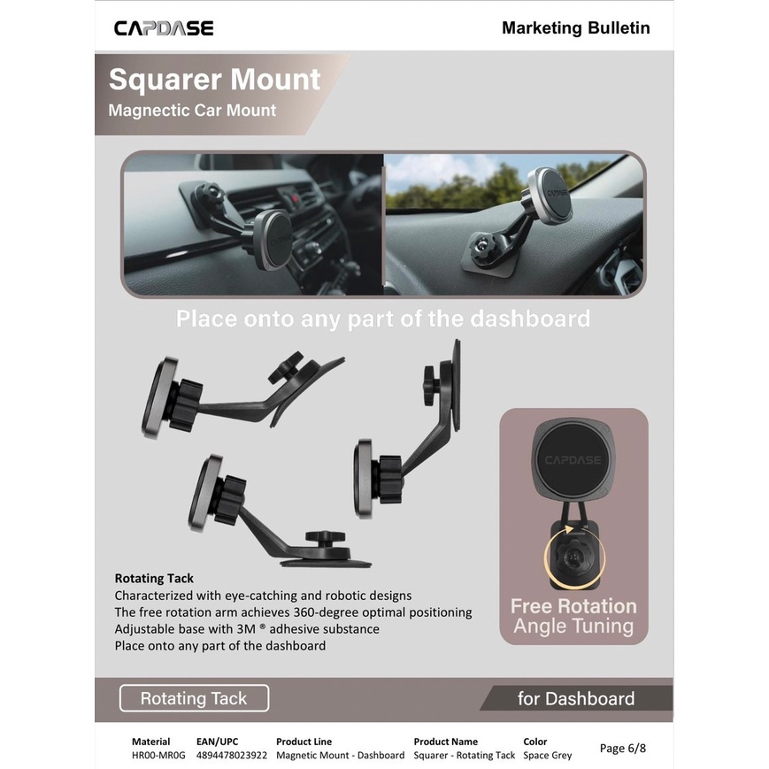 capdase-magnetic-car-holder-rotating-tack-สินค้าพร้อมส่งและเคลมจากไทย-ราคาปลีกและส่ง