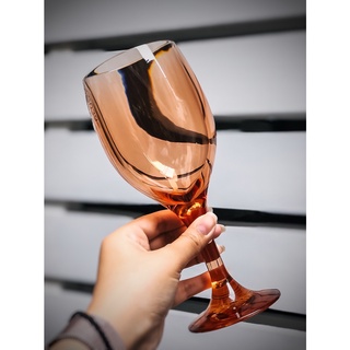 (ขายปลีก 1ใบ) แก้วไวน์ PC Wine Glass Orange 365 ml