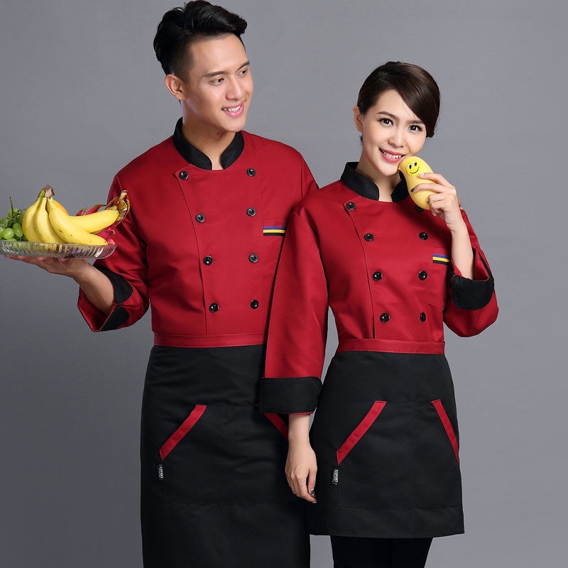 เสื้อเชฟ-hot-sale-ชุดครัวทำอาหารแขนยาวสำหรับผู้ชายและผู้หญิง