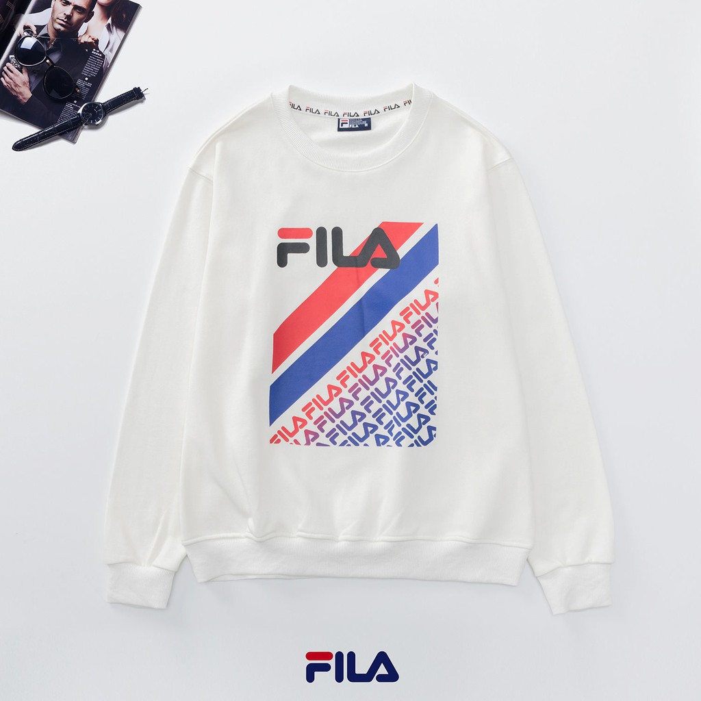 พร้อมส่ง-ดำ-l-เสื้อกันหนาว-fila-unisex-ของหายากแฟชั่น-ราคาถูกของมีจำกัด