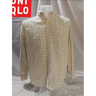 UNIQLO Brand_2nd hand (BK1) เสื้อเชิ้ตลูกฟูกแขนยาวผ้าฝ้าย​ ​100%/ Size L/ Made in China 🇨🇳/ แท้มือสองกระสอบนำเข้า​