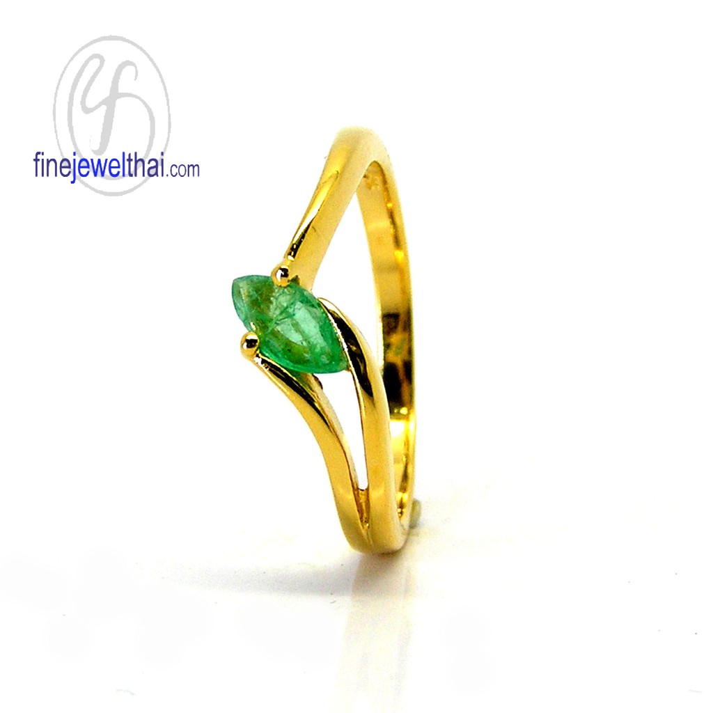 finejewelthai-แหวนมรกต-พลอยแท้-พลอยราศี-พลอยมรกต-พลอยประจำเดือนเกิดพฤษภาคม-emerald-silver-r1100em-g