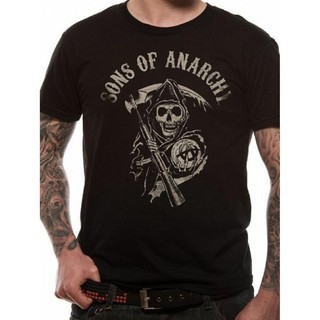 【ใหม่】Funny Men T Shirt Sons Of Anarchy Reaper Logo Mens. Samcro Jax Crow