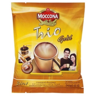 MOCCONA TRIO GOLD มอคโคน่า ทรีโอ โกลด์ 3in1 ขนาด 20กรัม/ซอง ยกแพ็ค 20ซอง ชนิดผง กาแฟปรุงสำเร็จ Coffee