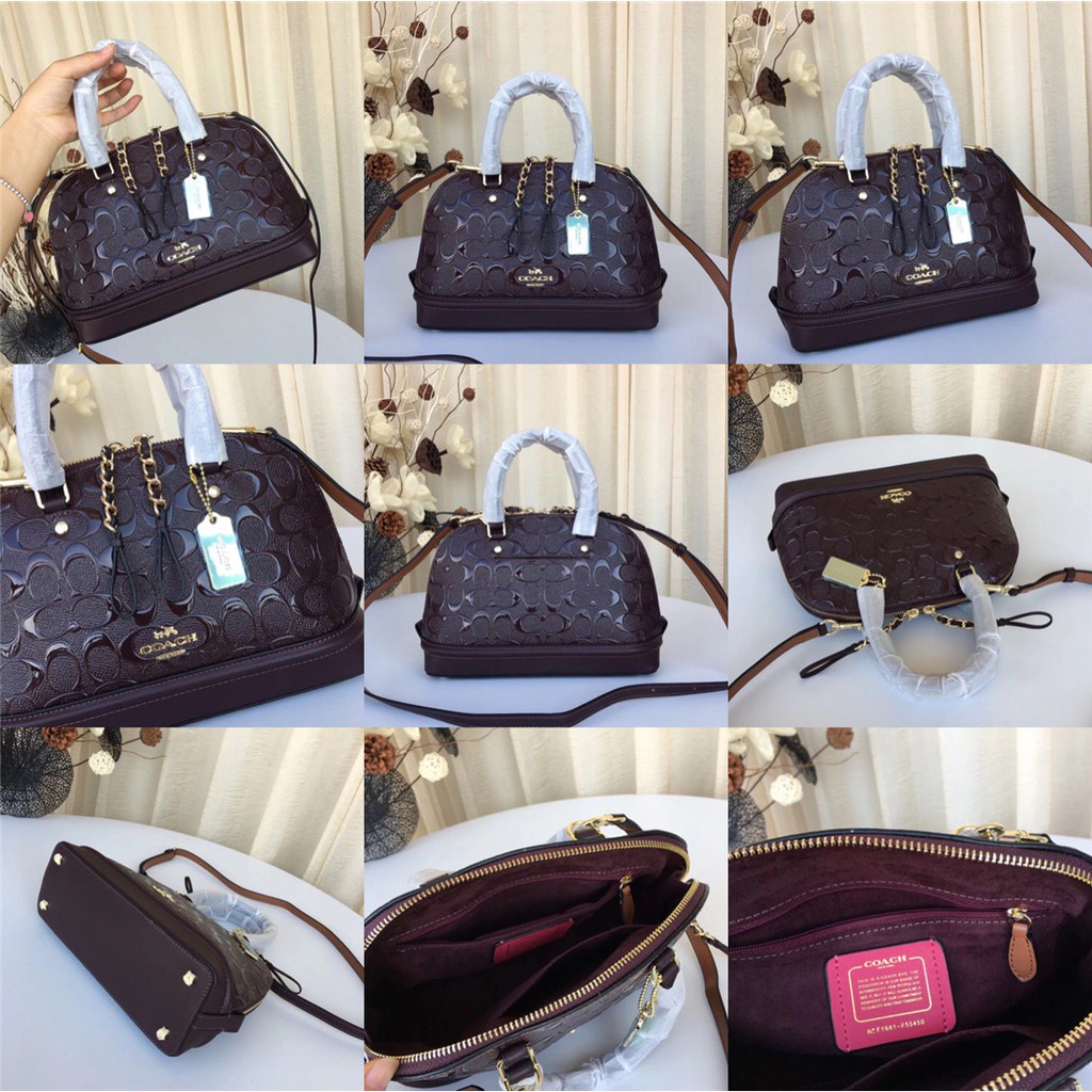 coach-f55450-f27597-mini-sierra-satchel-women-shoulder-small-debossed-patent-leather-crossbody-sling-bag-กระเป๋า