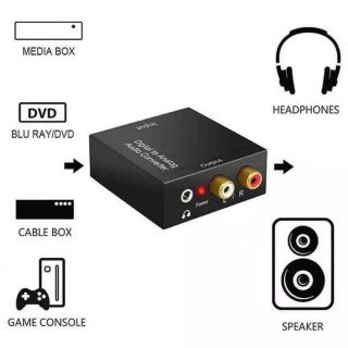 ไฟเบอร์เปิด Analog Audio Converter Optical COAX Digital TO Analog Converter RCA L/R สเตอริโออะแดปเตอร์เสียงAUX แจ็คหูฟัง