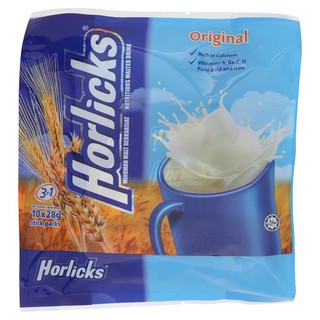 Horlicks 3 in 1 ต้นฉบับมีคุณค่าทางโภชนาการ Malted เครื่องดื่ม 10 x 28g