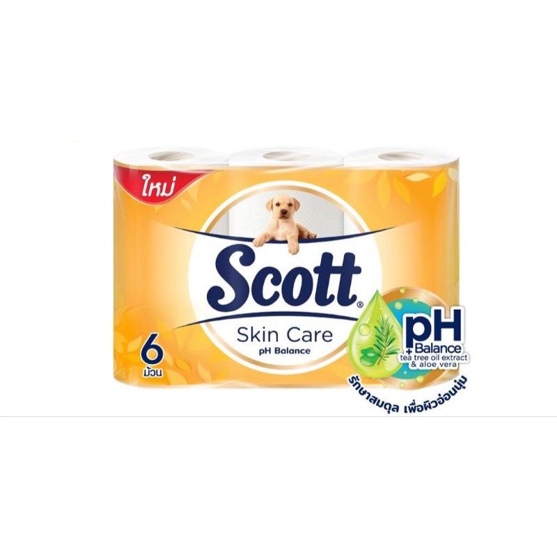 สก๊อตสกินแคร์ Scott skin care pH balance 6 ม้วน กระดาษทิชชู่ กระดาษชำระ ...