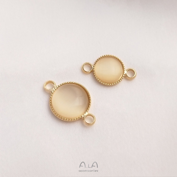 เครื่องประดับdiyไม่จางหาย-จี้ชุบทอง-14k-รูปตาแมว-ทรงกลม-ทรงวงรี-สําหรับทําเครื่องประดับ-ต่างหู-สร้อยข้อมือ-diy