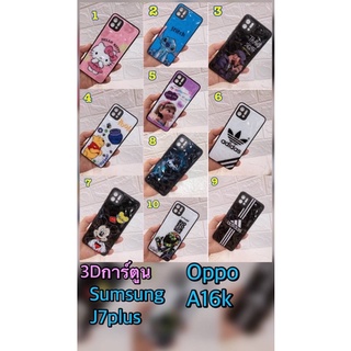 🍃New🍃เคส Oppo A16K เคสกระจก 3D การ์ตูนน่ารัก รุ่น Oppo Reno7z 5g A16 A16K A76 A5s A12 A7 F9