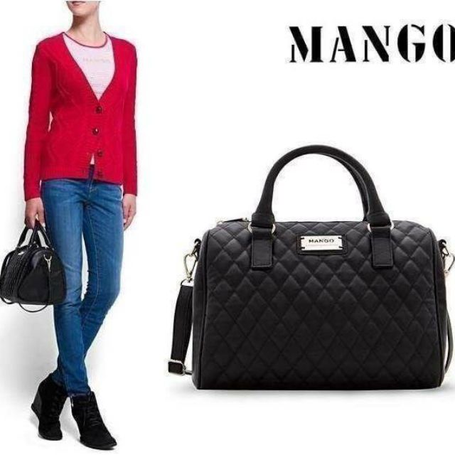 พร้อมส่ง-กระเป๋า-mango-quilted-bowling-bag-ราคานาทีทอง