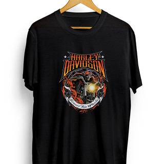 เสื้อยืดโอเวอร์ไซส์เสื้อยืด ลายรถจักรยานยนต์ Harley DAVIDSON SKULLS-3XL