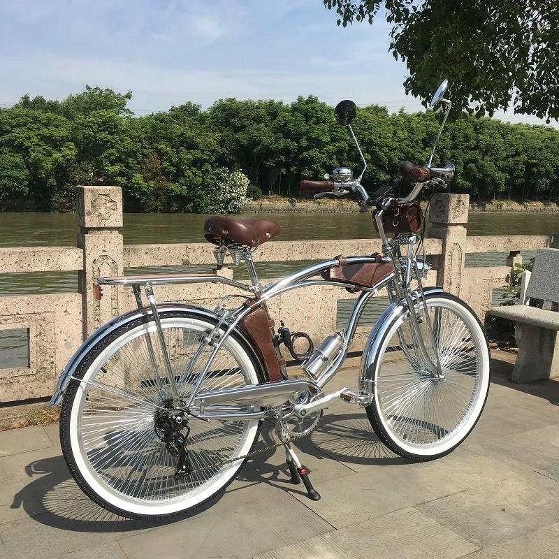 จักรยานครุยเซอร์-aok-bike-cruiser-beach-bike-เฟรมเหล็กชุบโครเมี่ยม-ตะเกียบคู่-เกียร์ชิมาโน่-7-สปีด-ล้อขนาด-26-นิ้ว