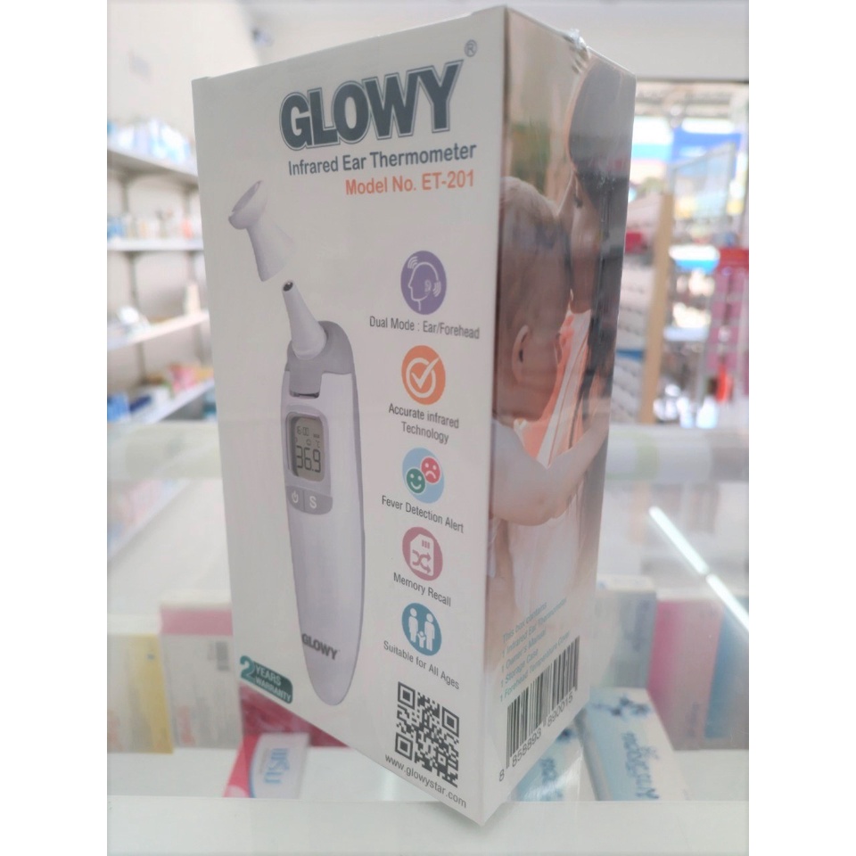 เครื่องวัดไข้ เทอร์โมมิเตอร์อินฟราเรด GLOWY Infrared Ear Thermometer ET