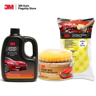 ภาพหน้าปกสินค้า3M Set แชมพูล้างรถ ขนาด 1000 Ml. PN39000W + Cream Wax Gloss N\'Shine Bosster+ 3M ฟองน้ำล้างรถ Car Spong ที่เกี่ยวข้อง