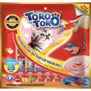 Toro Toro โทโร โทโร่ ขนมครีมแมวเลีย#ขนมแมวเลีย Nekko แมวเลีย ซองใหญ่ (15 g x 20-25 ชิ้น)