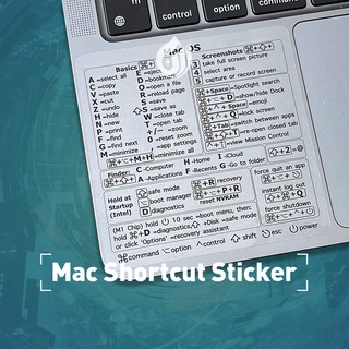 2pcs Laptop Sticker For Mac OS Apple Computer Shortcuts Clear Vinyl Waterproof Paster For Mac