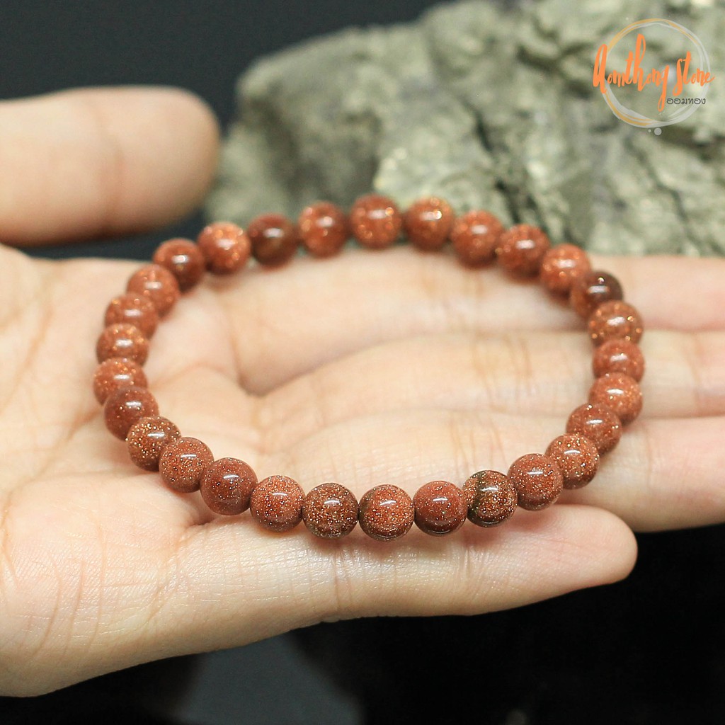 หินทรายทอง-ขนาด-6-มิล-gold-sand-stone-กำไลหินมงคล-เสริมโชคดึงดูดความร่ำรวย-เสริมลาภยศทรัพย์สินเงินทอง-หินสีส้ม-by-ออมทอง