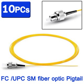 หัวต่อพร้อมสายสำหรับ Splice Fiber Optic FC /UPC Single mode fiber optic Pigtail 9/125 Single Mode 0.9mm 10 เส้น