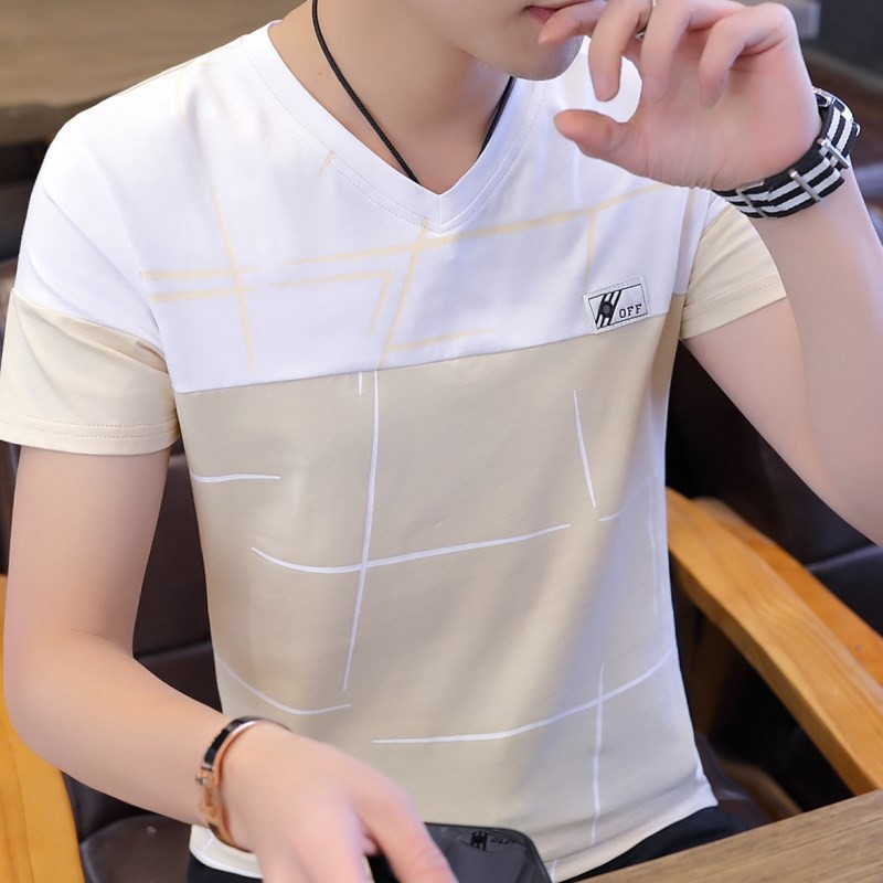 แขนสั้นชายvคอปกtเสื้อยืดแนวโน้มบุคลิกภาพเสื้อผู้ชายความเห็นอกเห็นใจ2021ฤดูร้อนเสื้อผ้าครึ่งแขนใหม่