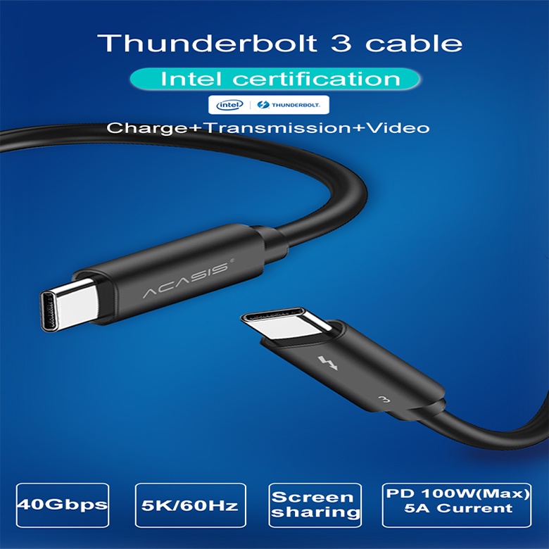 acasis-thunderbolt-3-0-สายเคเบิล-0-5-ม-0-7-ม-รองรับการชาร์จ-100w-40gbps-การถ่ายโอนข้อมูล-usb-c-เป็นสายเคเบิล-usb-c