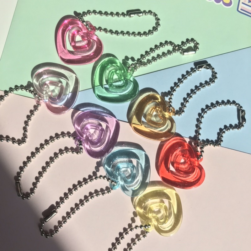 ภาพหน้าปกสินค้า️‍ Collection พวงกุญแจหัวใจใสๆ น่ารัก ตัวแทนความสดใส จากร้าน pinkoffstory บน Shopee
