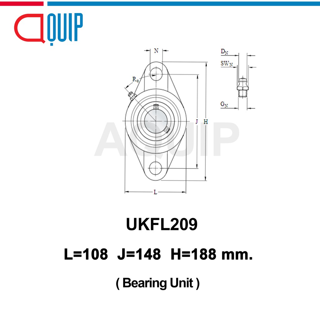 ukfl209-ubc-ตลับลูกปืนตุ๊กตา-bearing-units-ukfl-209-ใช้กับ-sleeve-h2309-เพลา-40-มม-หรือ-sleeve-he2309-เพลา-1-1-2-นิ้ว