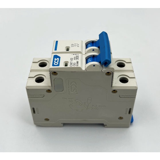 CCS เมนเบรคเกอร์ 2P 10kA รุ่นยึดราง ติดในตู้ไฟในบ้าน มี 16A, 32A, 50A ...