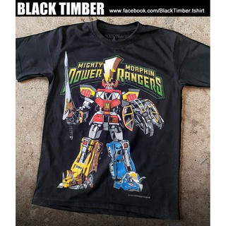 BT 163 Power Rangers Mighty Morphin เสื้อยืด สีดำ BT Black Timber T-Shirt ผ้าคอตตอน สกรีนลายแน่น S M L XL XXLTee