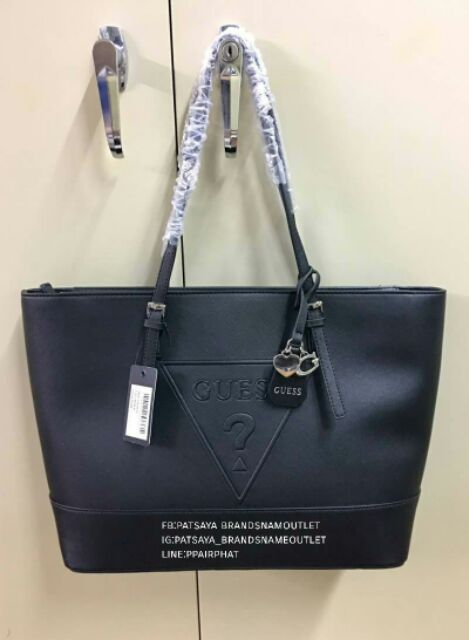 new-in-guess-large-tote-แท้-outlet-สีดำมาเพิ่มค่ะ-กระเป๋าถือหรือสะพายไหล่ได้-หนังซาฟเฟียโน่สวย