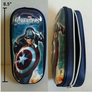 ลิขสิทธิ์แท้ เครื่องเขียน กล่องดินสอซิป ด้านหน้า เป็น 3D นูนออกมา อเวนเจอร์ (Avengers) captain America กัปตันอเมริกา