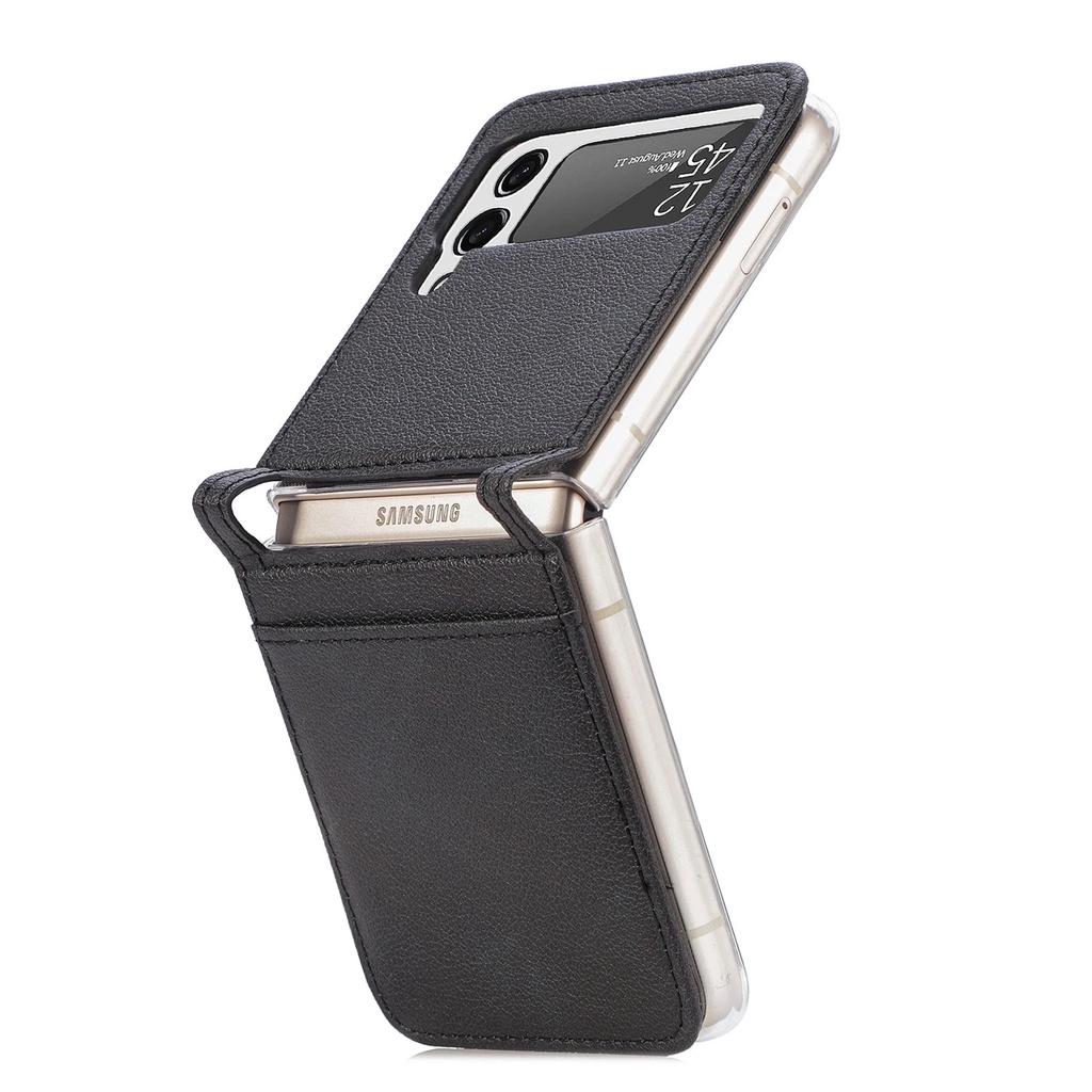เคสโทรศัพท์หนังแบบฝาพับป้องกันรอยขีดข่วนสําหรับ-samsung-galaxy-z-flip3-5g-z-flip3-3