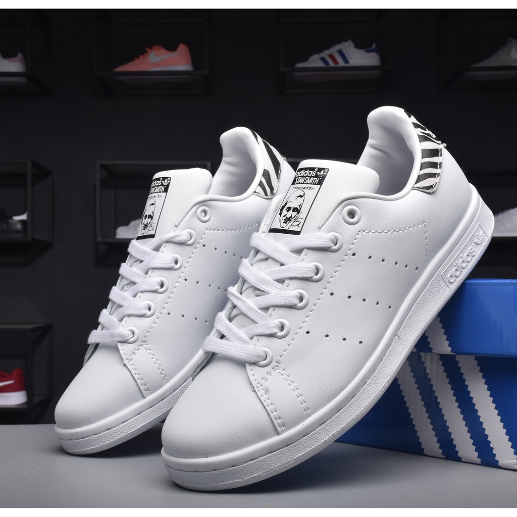 🌟cow leather upper🌟 Adidas Stan Smith Sport Shoes zebra sneaker Running |  Shopee Thailand