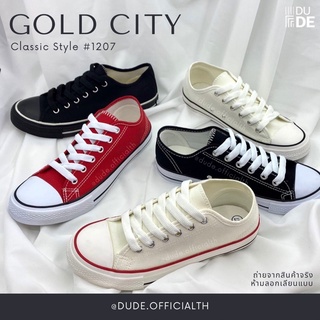 ภาพขนาดย่อของสินค้ารองเท้าผ้าใบแฟชั่น ผูกเชือก ชาย/หญิง GOLD CITY หน้าแจ็ค ทรงคลาสสิค แฟชั่นลำลอง (พร้อมส่ง มีเก็บเงินปลายทาง)