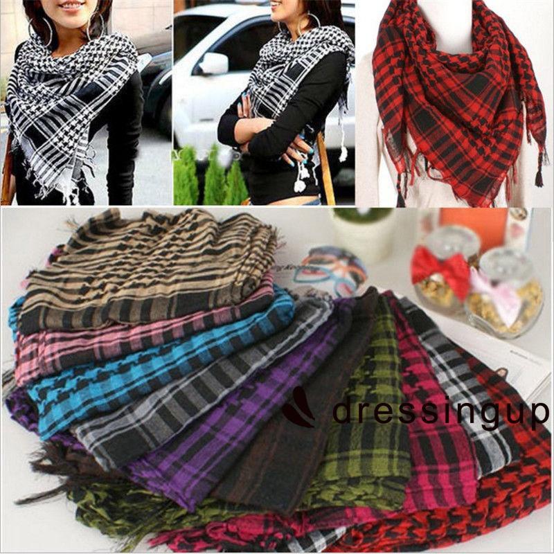 SUS-ล่าสุดชายหญิง Unisex อาหรับ Shemagh Keffiyeh ผ้าพันคอผ้าคลุมปาเลสไตน์ปาเลสไตน์คลุมด้วยผ้าพันคอ