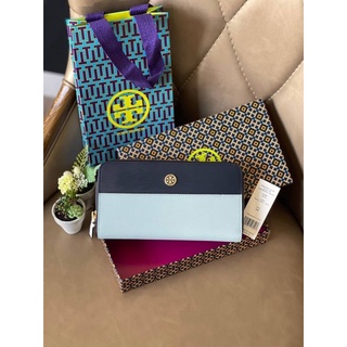 💕Tory burch robinson color-block zip continental wallet