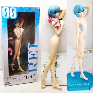 (แท้/มือหนึ่ง/มือสอง) Sega Neon Genesis Evangelion Ayanami Rei Summer beach Version​ White​ swim suit​ โมเดล อีวา เรย์