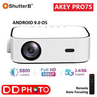 โปรเจคเตอร์ Shutter B AKEY PRO7S LED PROJECTOR Full HD 8800 Lumens Andriod 9.0 ประกันศูนย์ 1 ปี