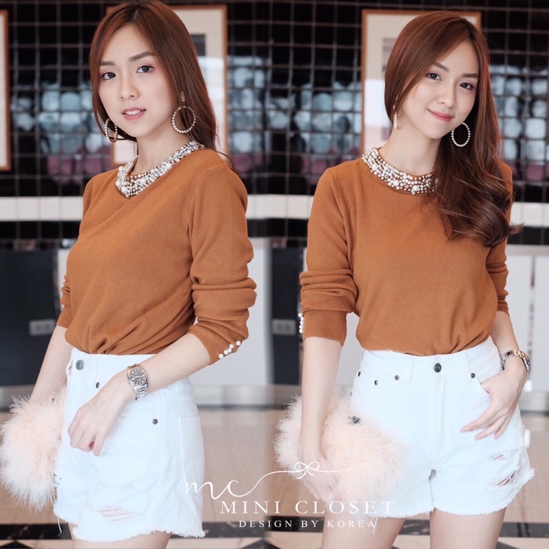 เสื้อไหมพรม-เสื้อใส่ทำงาน-เสื้อสีเขียว-minicloset