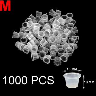 จุกใส่หมึกสัก 1000ชิ้น ขนาด M จุกหมึก จุดใส่สีสัก Disposable Plastic Tattoo Ink Cup Pigment Holder 1000 Piece Size M