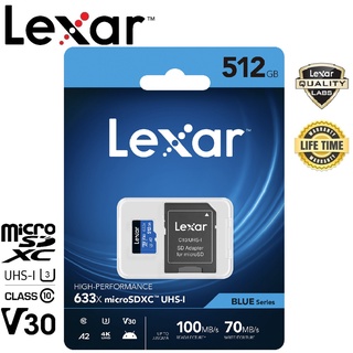 สินค้า Lexar 512GB Micro SDXC 633x with SD Adapter