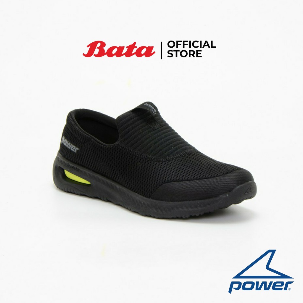 ราคาและรีวิว* * Bata Power Men's Sport Walking Shoes รองเท้าผ้าใบสนีคเคอร์สำหรับเดินของผู้ชาย รุ่น DD100 Slip On สีดำ 8186749