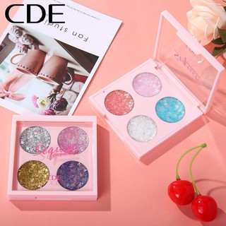 CDE Eyeshadow อายแชโดว์กลิตเตอร์ กากเพชร 4 สีใน 1ตลับ แท้-CD050