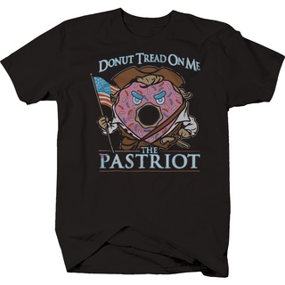 [100% Cotton] เสื้อยืดลําลอง แขนสั้น พิมพ์ลาย Doughnut Tread on Me Dont Patriot American เข้ากับทุกการแต่งกาย สําหรับผู