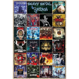 โปสเตอร์ รวม วง ดนตรี Heavy metal เฮฟวีเมทัล รูป ภาพ ติดผนัง สวยๆ poster 34.5 x 23.5 นิ้ว (88 x 60 ซม.โดยประมาณ)