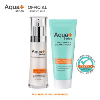 [AQUA11 ลด 130.-] AquaPlus Radiance-Intensive Essence 30 ml. &amp; Clear Complexion Daily Moisturizer 50 ml.