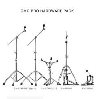 ชุดรวมฮาร์ดแวร์ Hardware CMC โครเมียมทั้งชุด 5 ชิ้น ขาฉาบบูม ขาไฮแฮท ขาสแนร์ กระเดื่องเดี่ยวโซ่คู่ + รับประกันของแท้