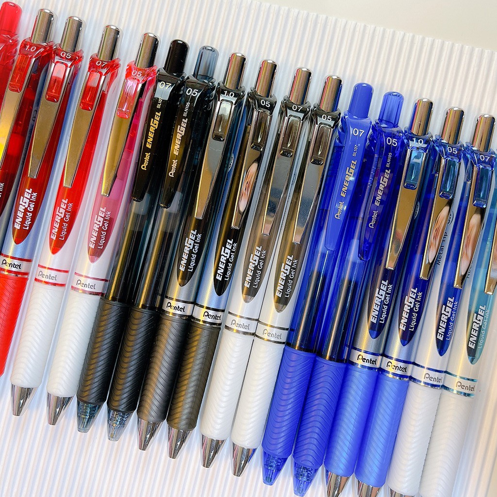 pentel-ปากกาเจล-energel-needle-tip-metal-tip-ขนาด-0-5-0-7-1-0-mm